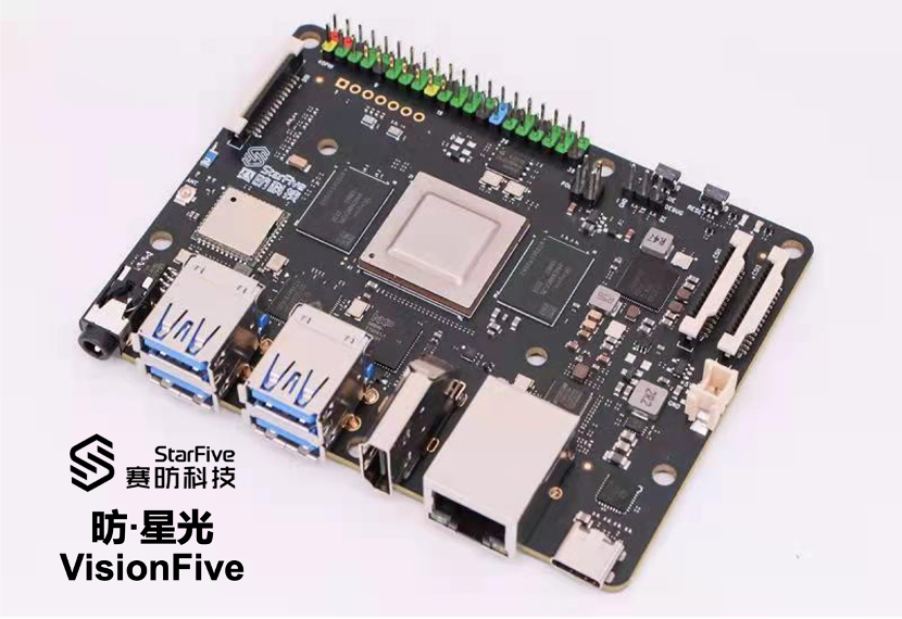A photo of the VisionFive board